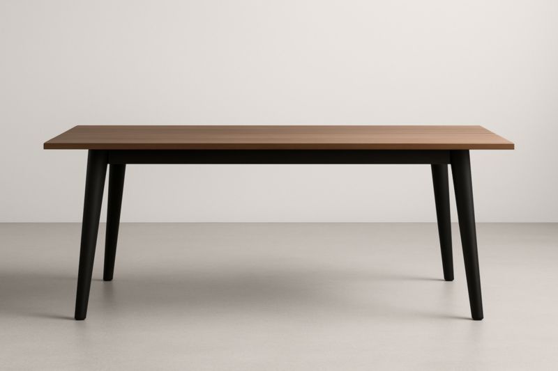 Tavolo da pranzo rettangolare in legno e metallo 200 cm marrone/nero