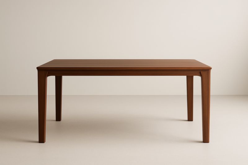 Tavolo rettangolare in legno massello marrone 180x90x75 cm