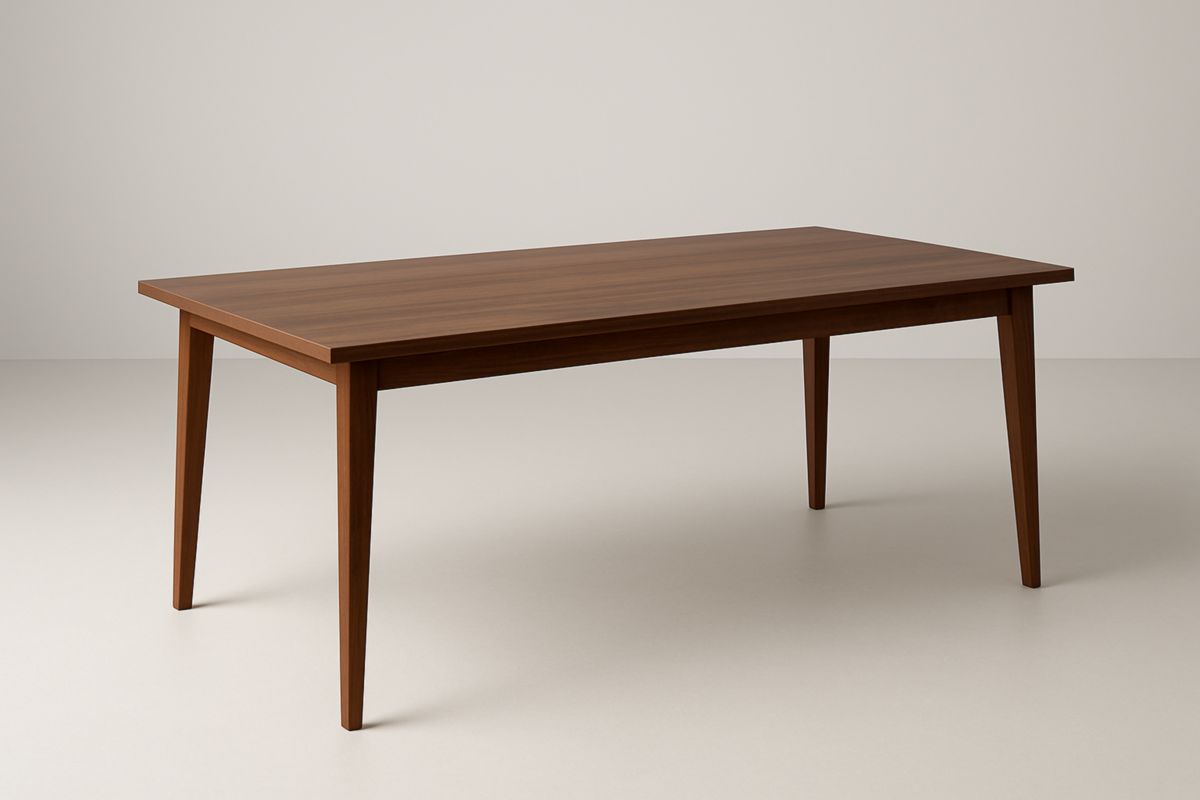 Tavolo da Pranzo Rettangolare in Legno Massello Marrone