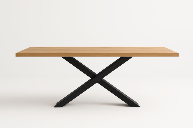 Tavolo da pranzo legno rovere struttura in acciaio 200x100x75 cm