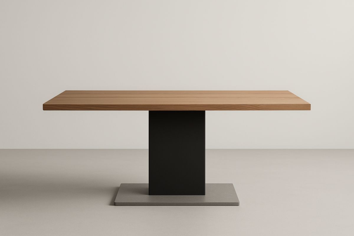 Tavolo Rettangolare Rovere Base Metallica 180x90x75 cm