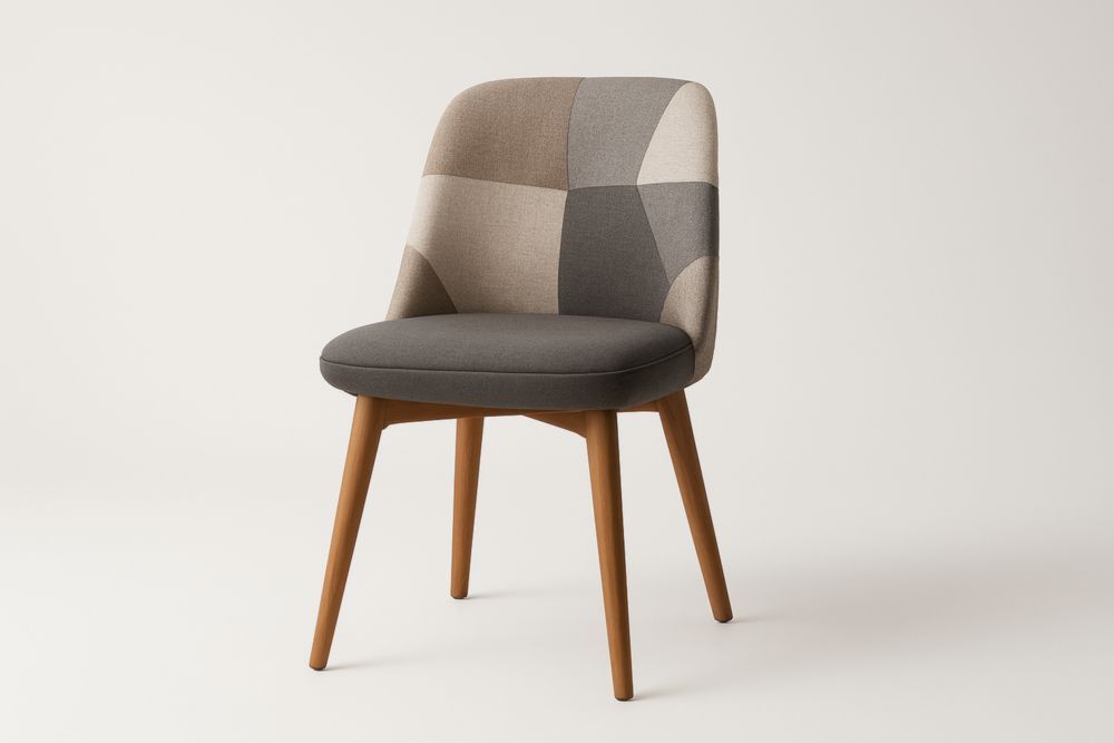 Sedia da pranzo patchwork in legno massello e tessuto poliestere