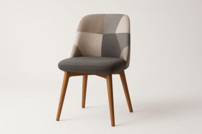Sedia da pranzo patchwork in legno massello e tessuto poliestere