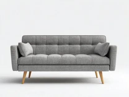 Sofá 3 plazas tapizado 190x82x83 cm - gris claro - estilo nórdico