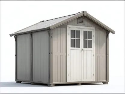 Caseta de jardín de resina 250x200x225 cm - gris/blanco - diseño funcional