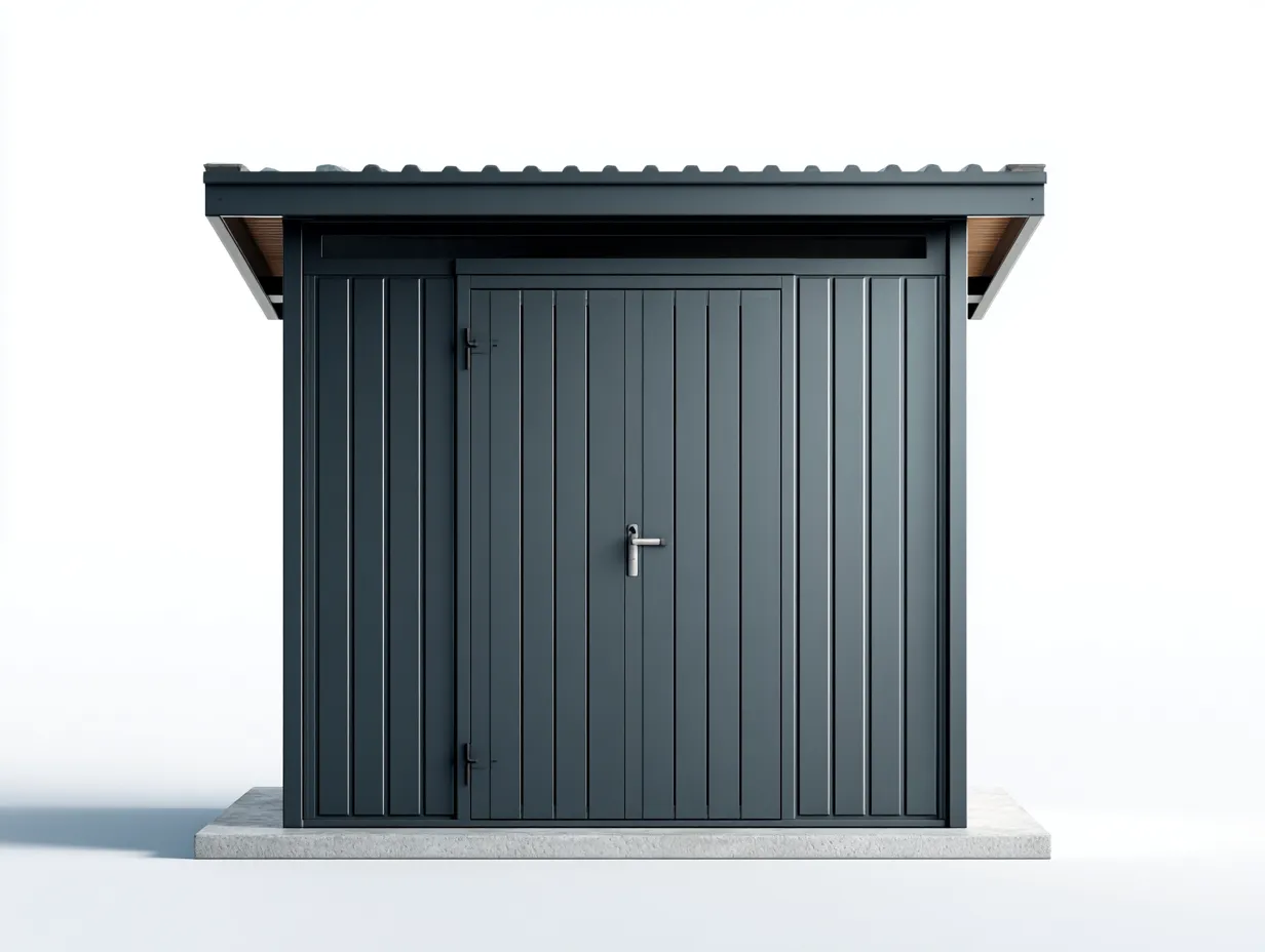 Caseta de jardín metálica 220x160x210 cm - gris oscuro - diseño funcional