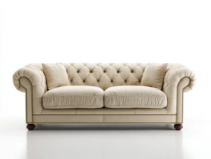 Sofá 2 plazas 160x88x76 cm - beige - tapizado estilo clásico