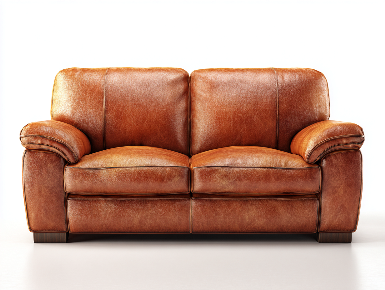 Sofá 2 plazas 165x95x88 cm - marrón - cuero auténtico estilo clásico