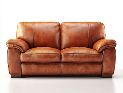 Sofá 2 plazas 165x95x88 cm - marrón - cuero auténtico estilo clásico