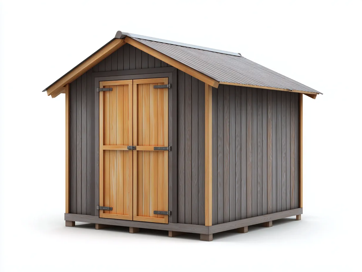 Caseta de jardín de madera 240x190x220 cm - gris/natural - diseño funcional