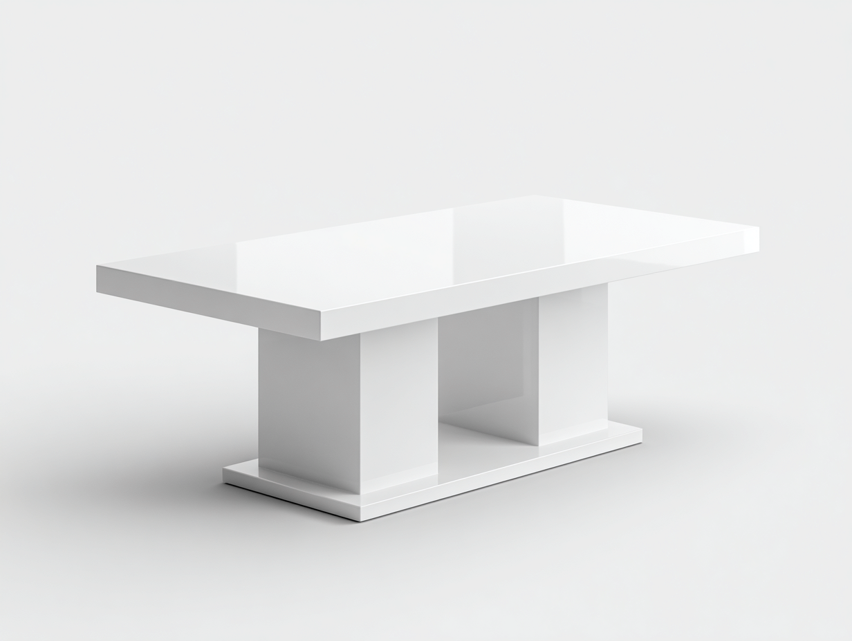 Mesa de comedor lacada 185x90x76 cm - blanco - diseño moderno