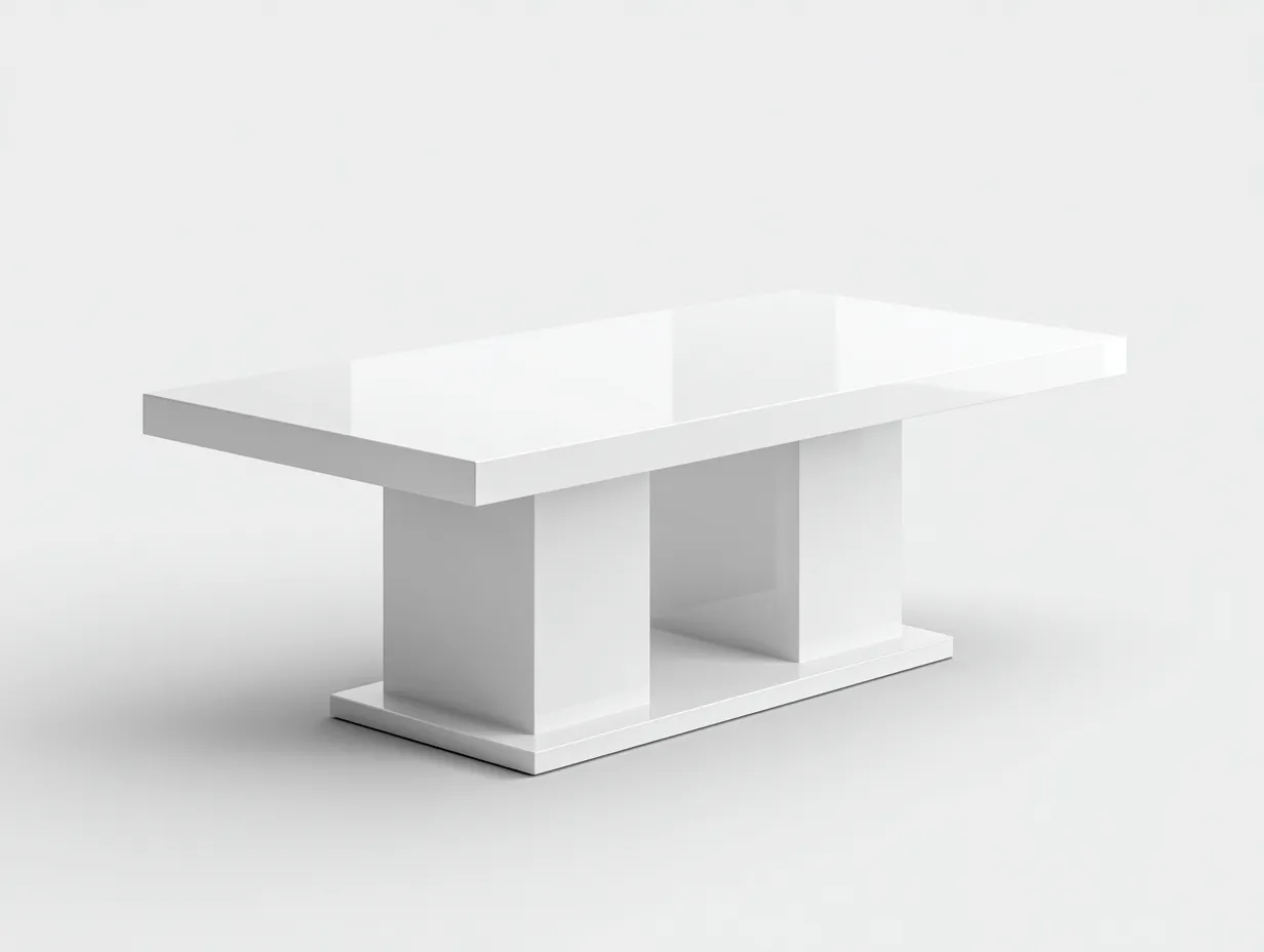 Mesa de comedor lacada 185x90x76 cm - blanco - diseño moderno