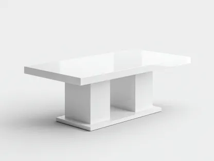 Mesa de comedor lacada 185x90x76 cm - blanco - diseño moderno