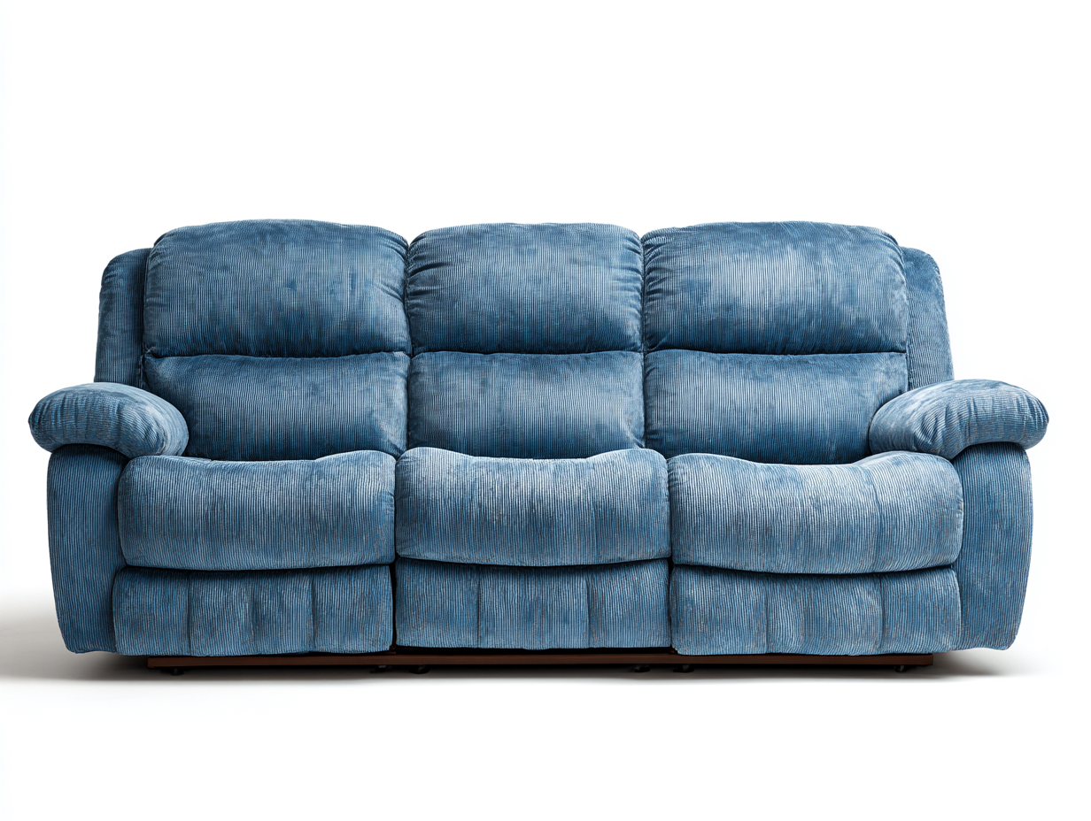 Sofá 3 plazas reclinable 198x98x100 cm - azul - tapizado en tela