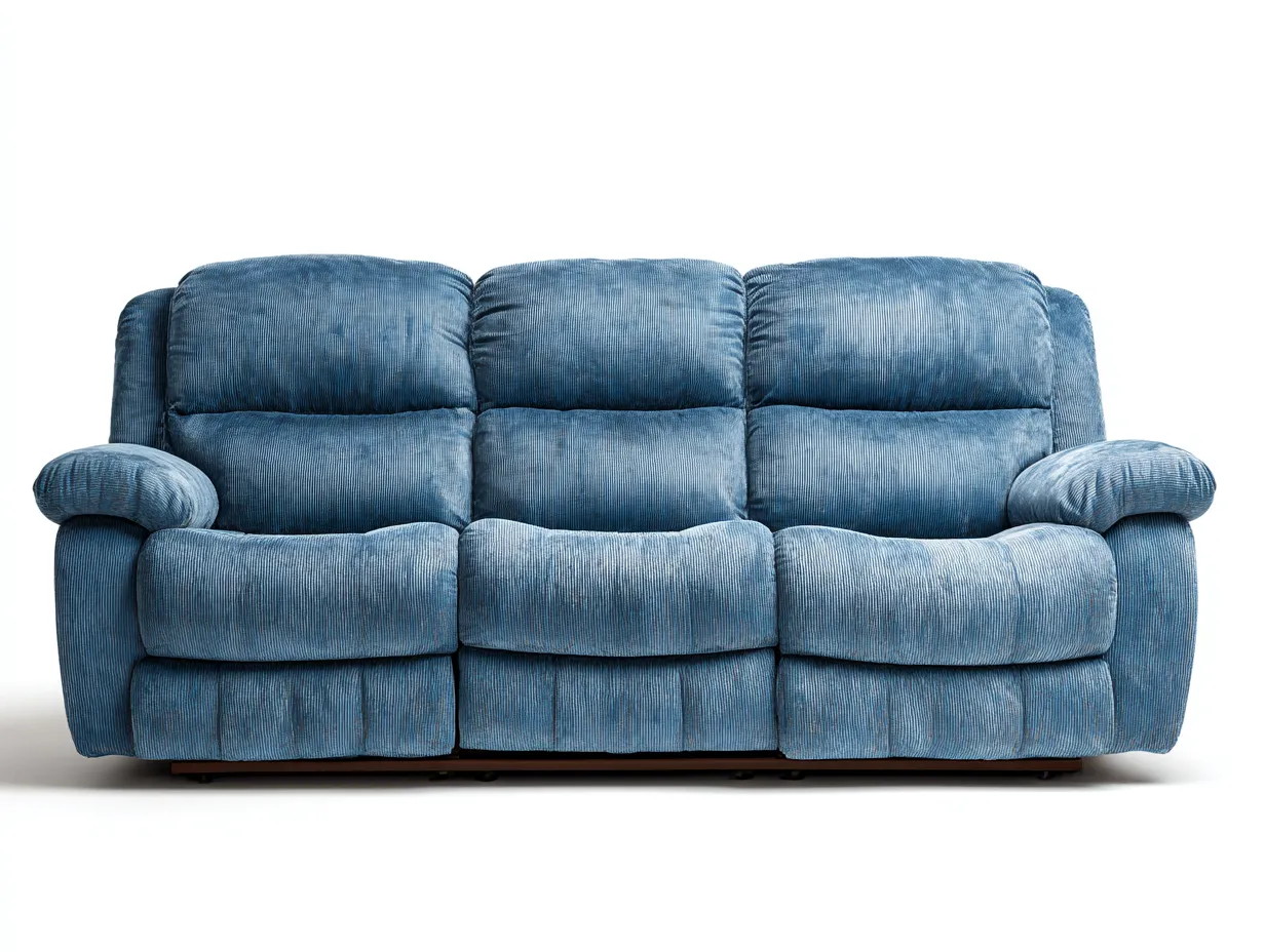 Sofá 3 plazas reclinable 198x98x100 cm - azul - tapizado en tela