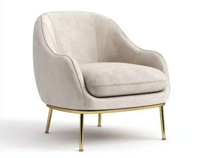 Sillón tapizado beige 82x78x85 cm - beige - diseño moderno cómodo