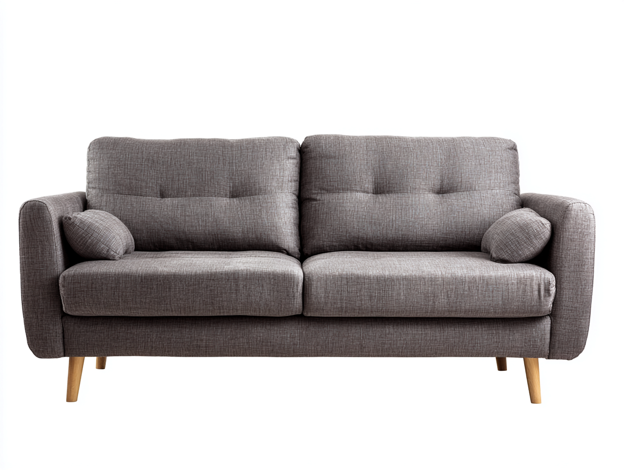 Sofá 2 plazas 150x85x82 cm - gris - tapizado en tela estilo moderno