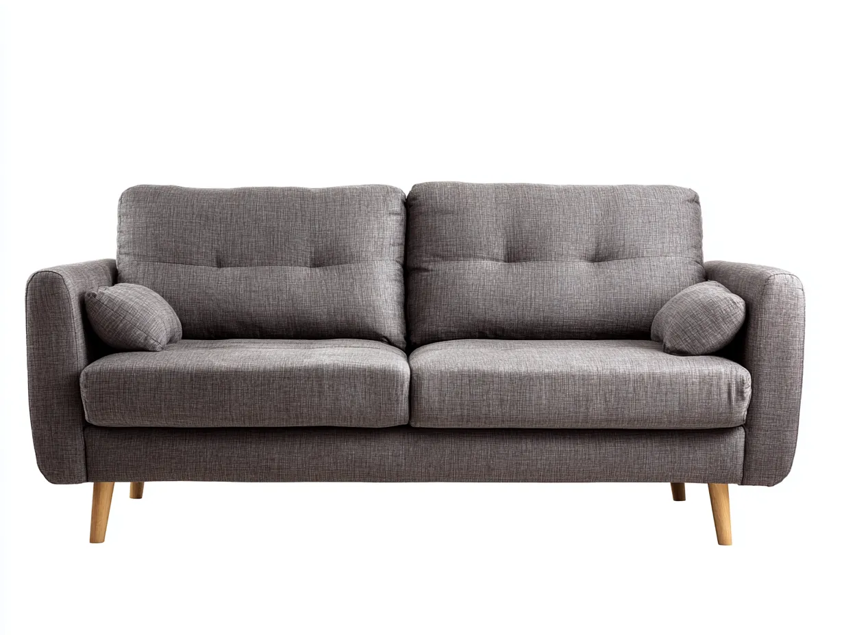 Sofá 2 plazas 150x85x82 cm - gris - tapizado en tela estilo moderno