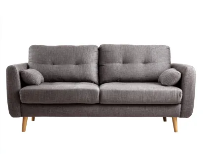 Sofá 2 plazas 150x85x82 cm - gris - tapizado en tela estilo moderno