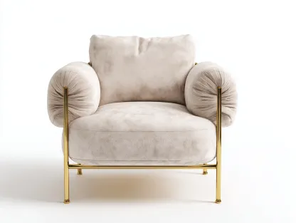 Sillón tapizado beige 90x85x88 cm - beige - estructura moderna de diseño