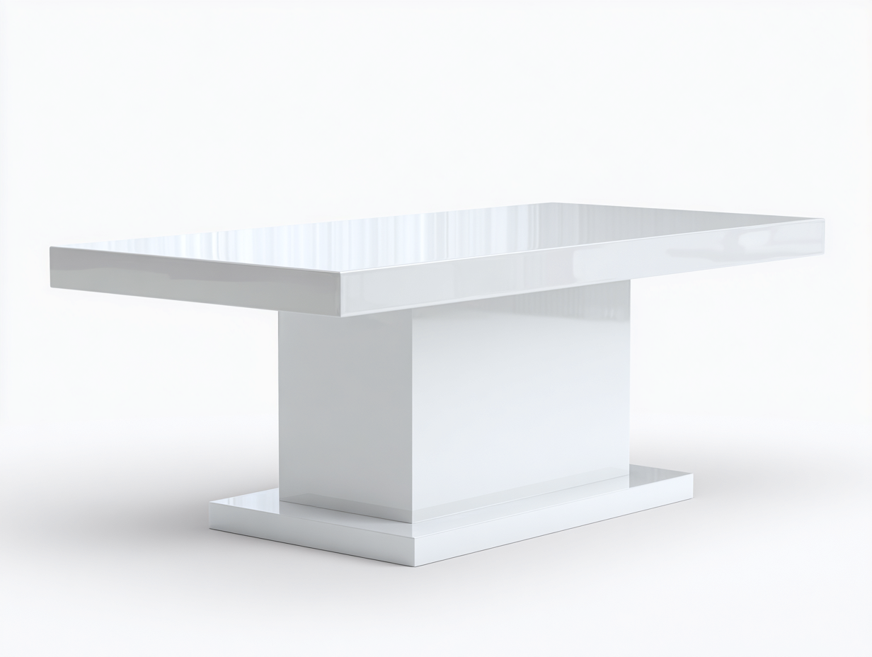 Mesa de comedor lacada 180x90x76 cm - blanco - diseño moderno
