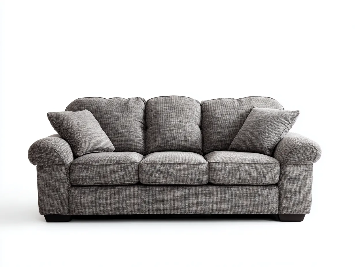 Sofá 3 plazas tapizado 200x95x95 cm - gris claro - estilo contemporáneo