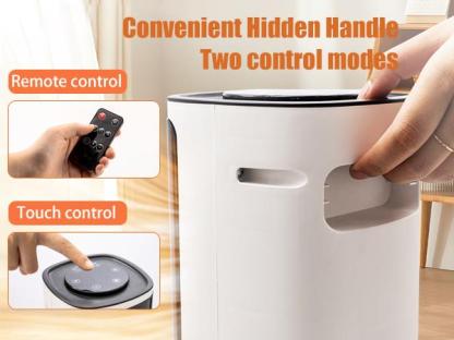 Ceramic Tower 1500W Indoor Space Heater Fan, Room Heating with Oscillation, Portable Tower heater for office, Bedroom, Living room, Overheat Protection, Electronic flame light effect, white