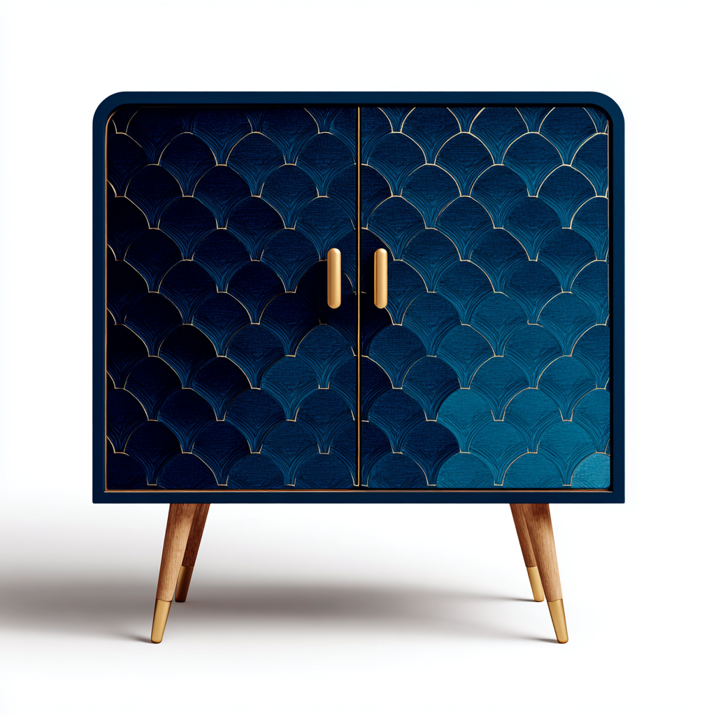 Cassettiera 80x40x90 cm - blu-oro - design moderno-Styleive