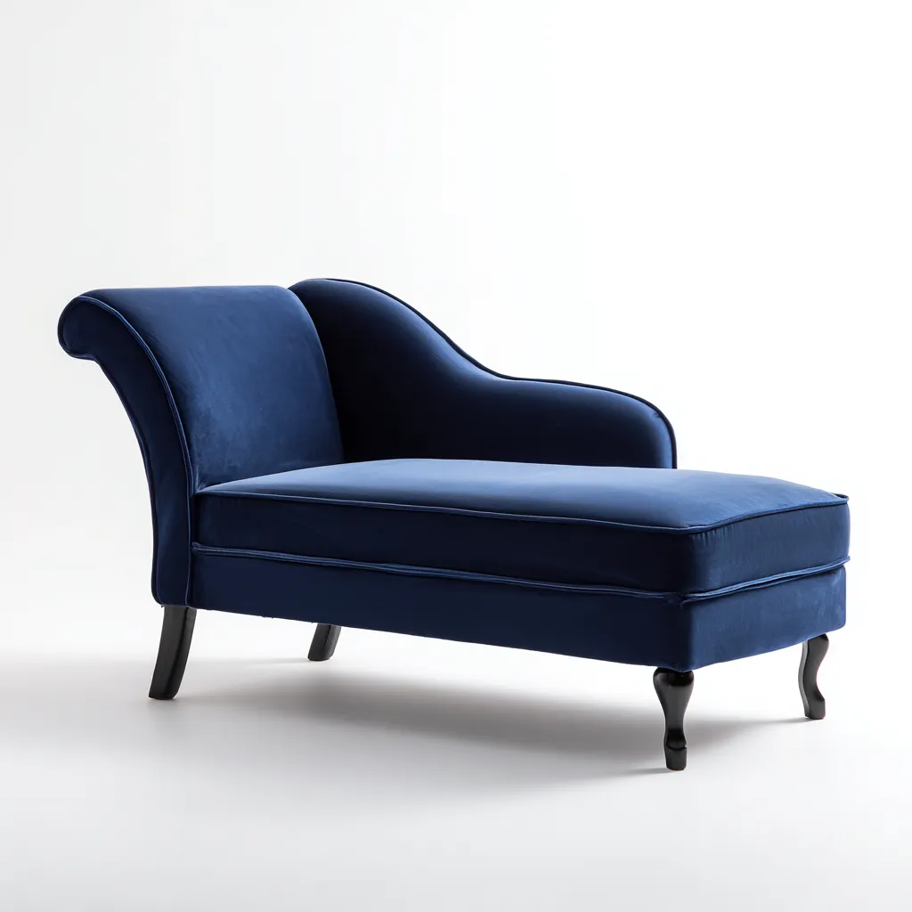 Chaise longue 175x70x85 cm - blu-nero - stile classico-Styleive
