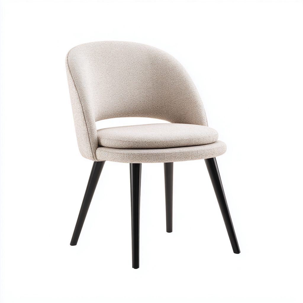 Sedia da pranzo struttura in metallo con seduta imbottita 50x48x83 cm - beige - stile moderno - adatto al soggiorno-Styleive