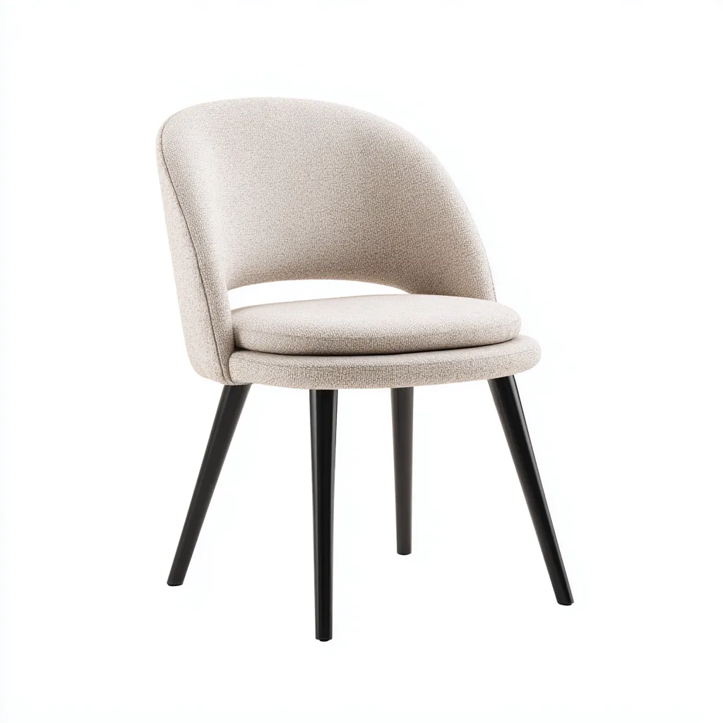 Sedia da pranzo struttura in metallo con seduta imbottita 50x48x83 cm - beige - stile moderno - adatto al soggiorno-Styleive