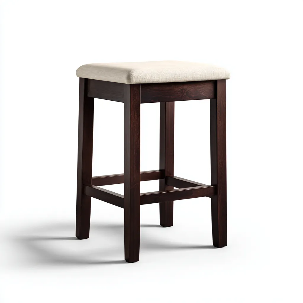 Sgabello da bar legno massello 38x38x65 cm seduta beige stile moderno-Styleive