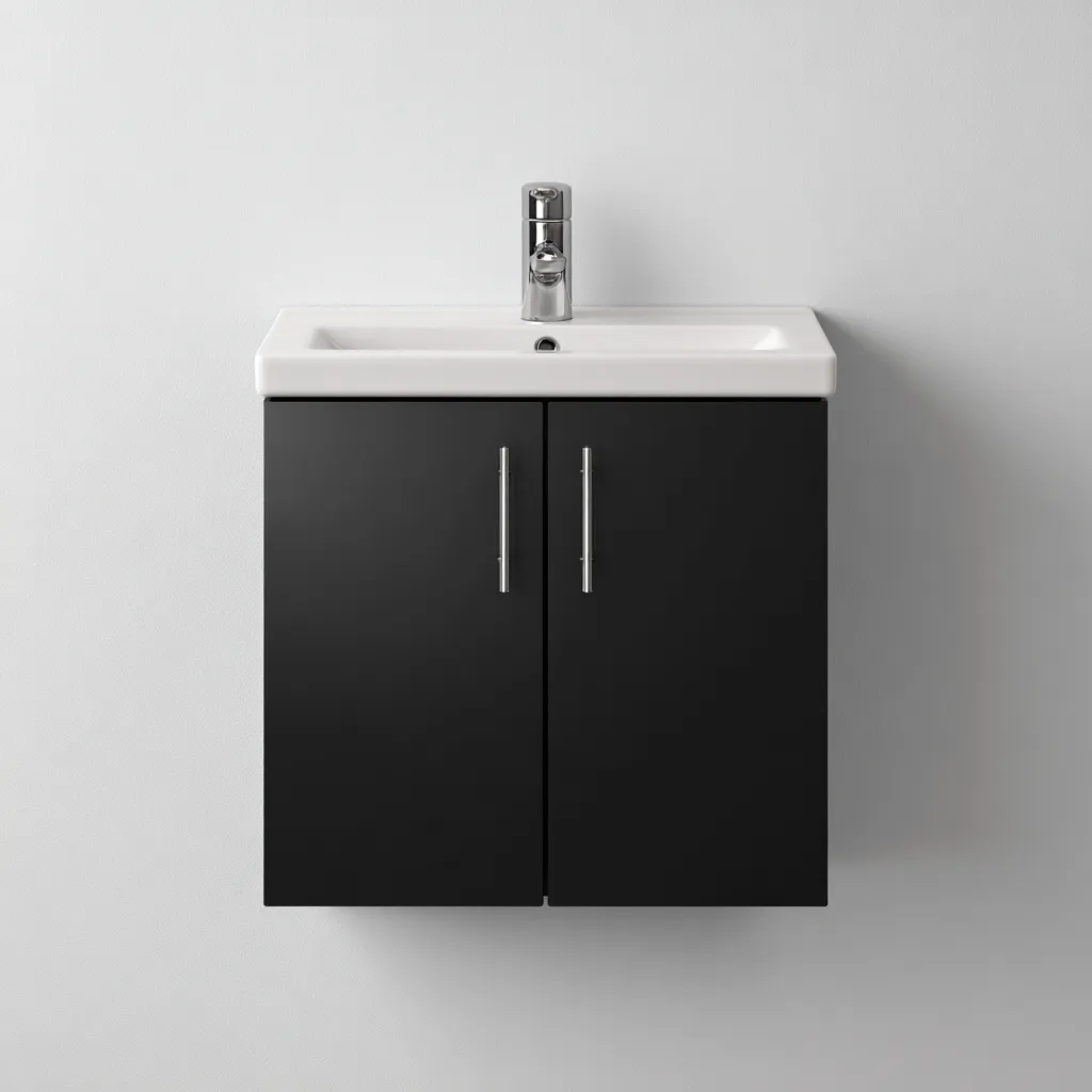 Mobile lavabo 60x40x55 cm - nero-bianco - design moderno per bagno-Styleive