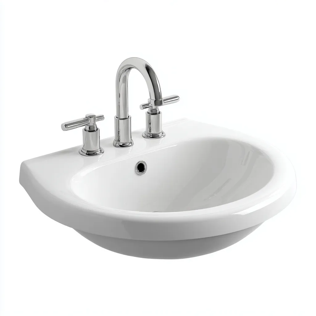 Lavabo in ceramica 55x45x20 cm - bianco - design classico-Styleive