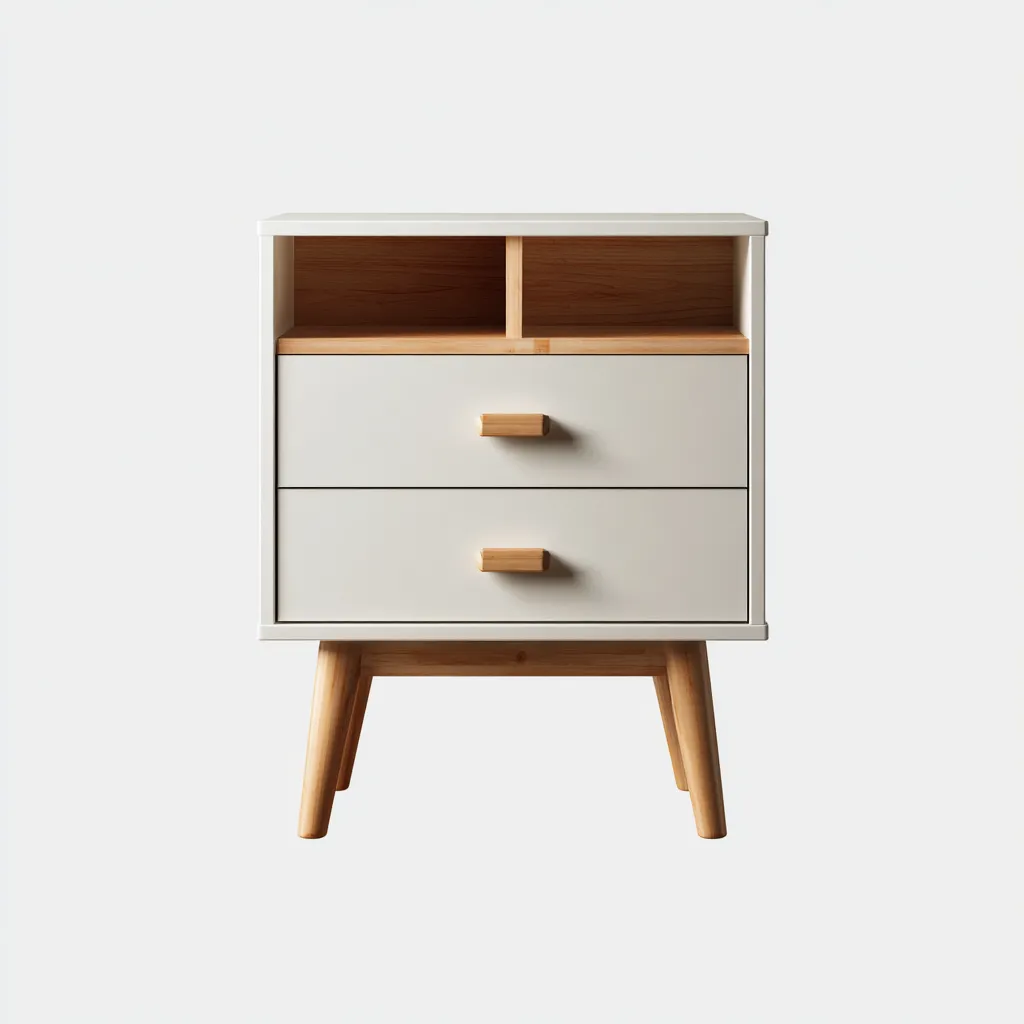 Cassettiera 45x35x65 cm - bianco-legno chiaro - design moderno-Styleive