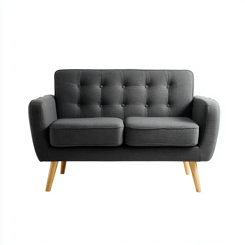 Divano a due posti tessuto 160x80x85 cm grigio design moderno-Styleive