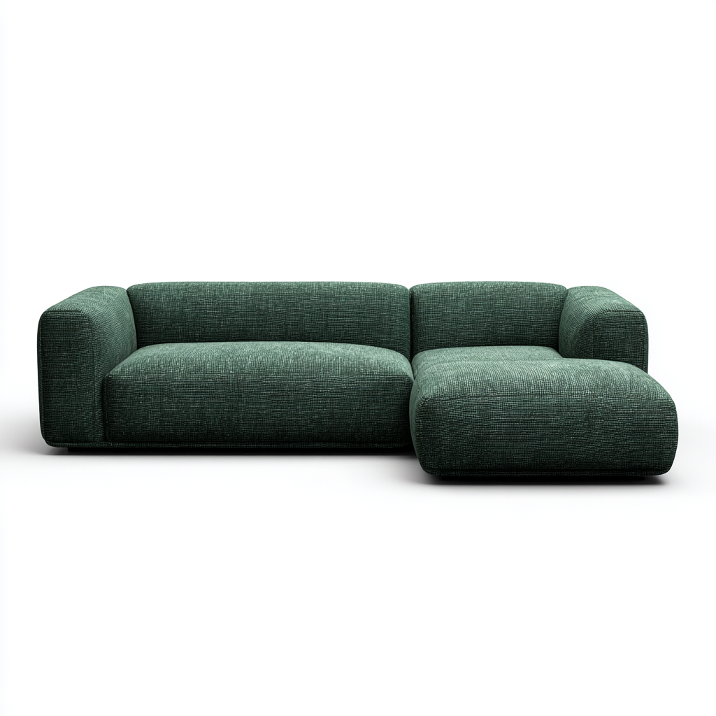Divano angolare tessuto 255x165x80 cm verde scuro per soggiorno moderno - design contemporaneo-Styleive