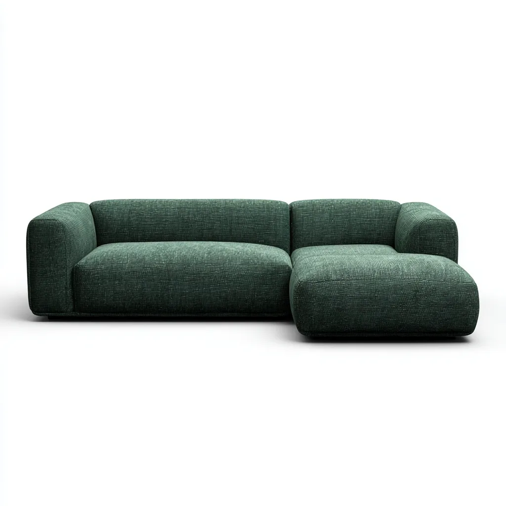 Divano angolare tessuto 255x165x80 cm verde scuro per soggiorno moderno - design contemporaneo-Styleive