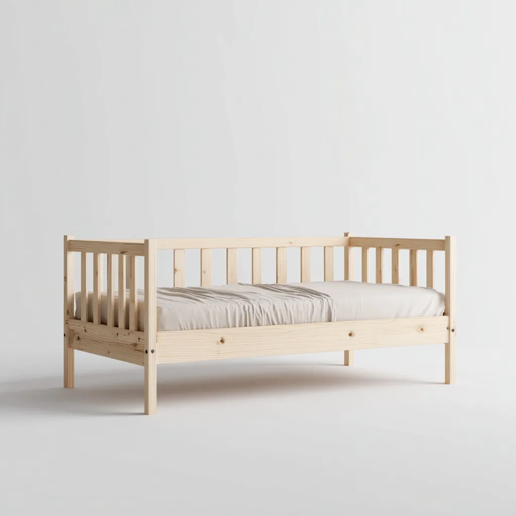 Divano letto in legno 205x98x85 cm - marrone - design per camera-Styleive