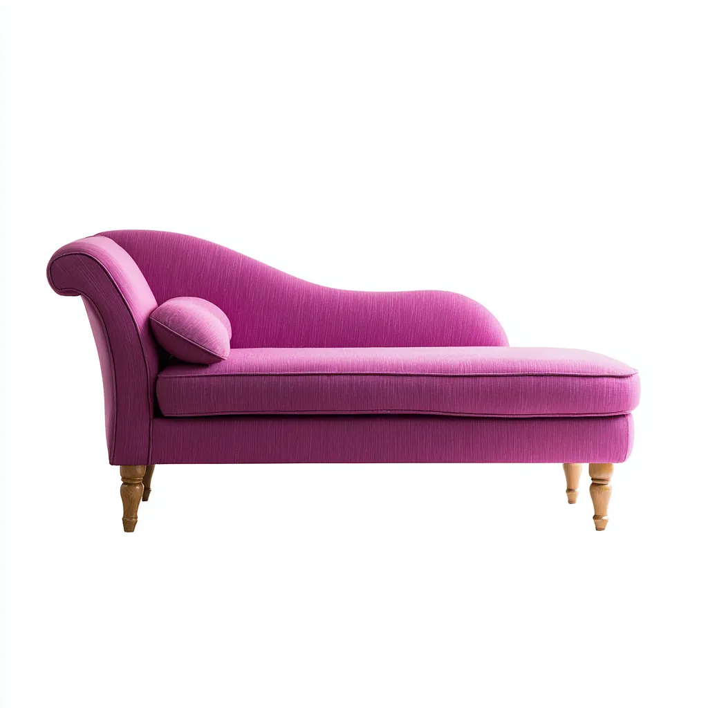 Chaise longue in tessuto 165x70x90 cm - rosa acceso - design classico - per soggiorno-Styleive
