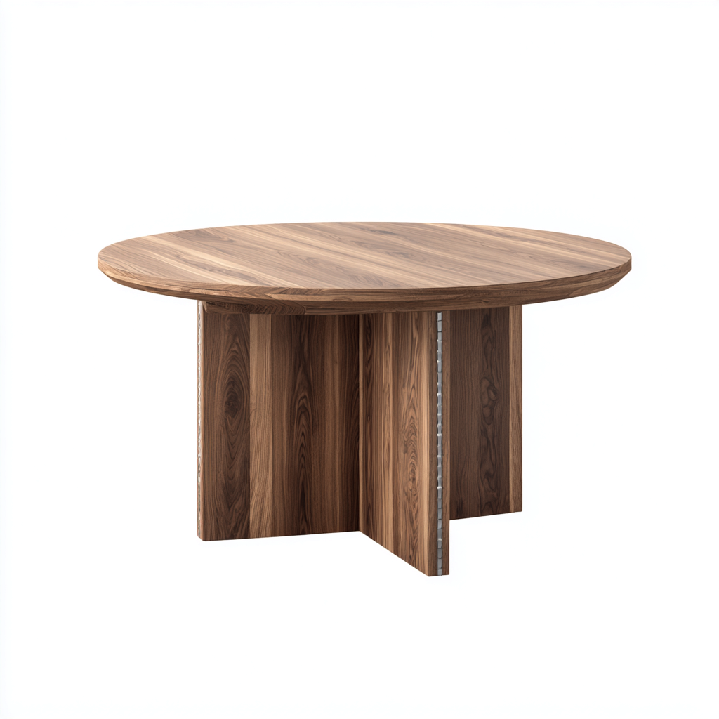 Tavolo da pranzo rotondo 135x135x75 cm - marrone scuro - design moderno-Styleive