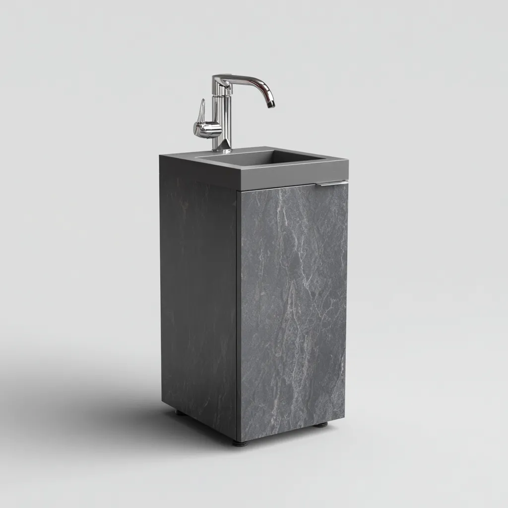 Mobile lavabo 34x32x85 cm - grigio - design moderno per bagno-Styleive