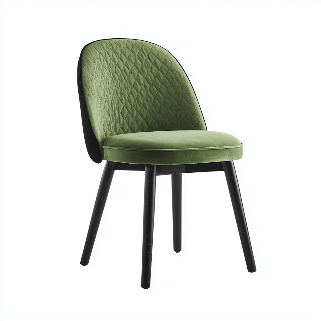 Sedia da pranzo in tessuto 48x52x82 cm - verde-nero - design moderno-Styleive