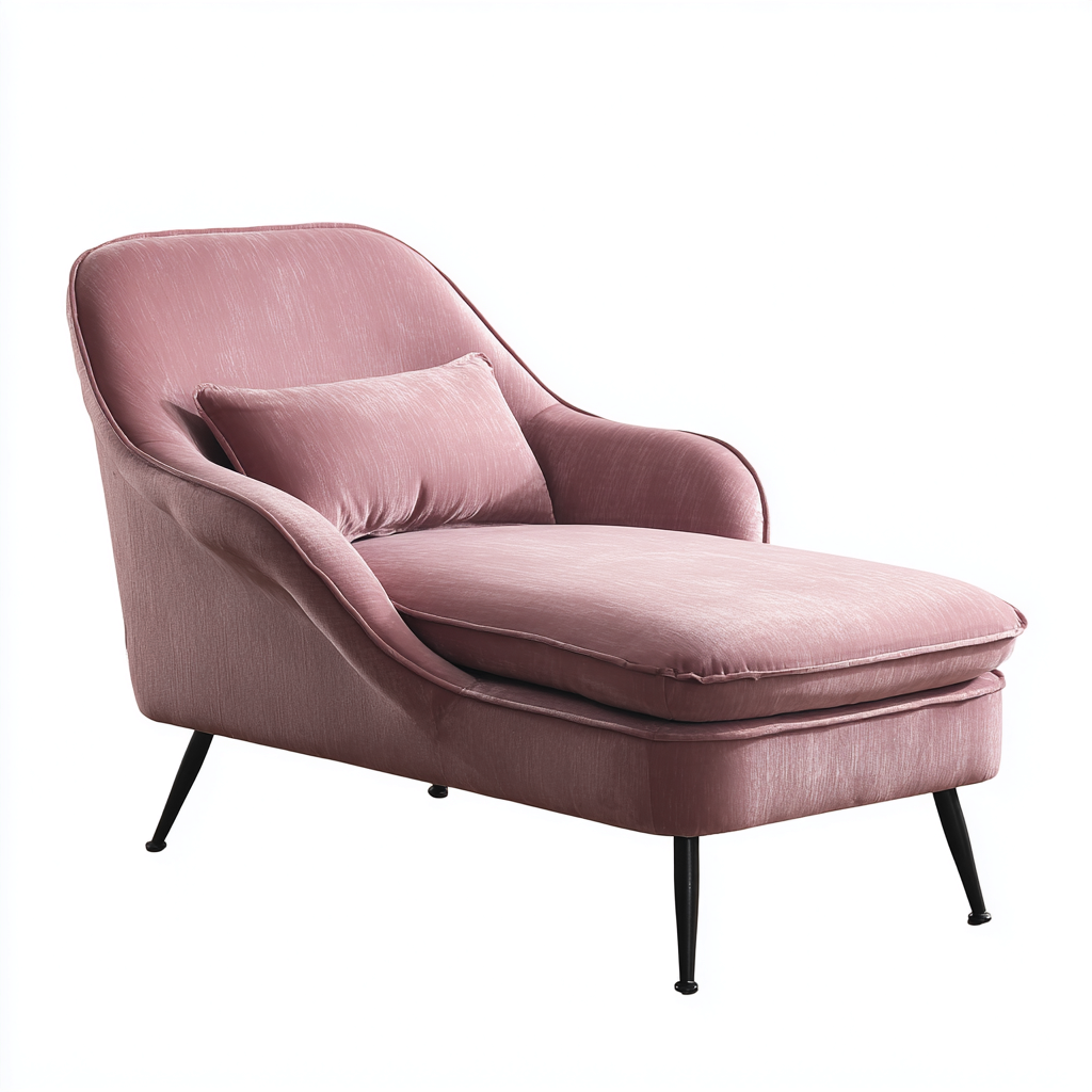 Chaise longue in tessuto 160x75x90 cm - rosa - design moderno - per soggiorno-Styleive