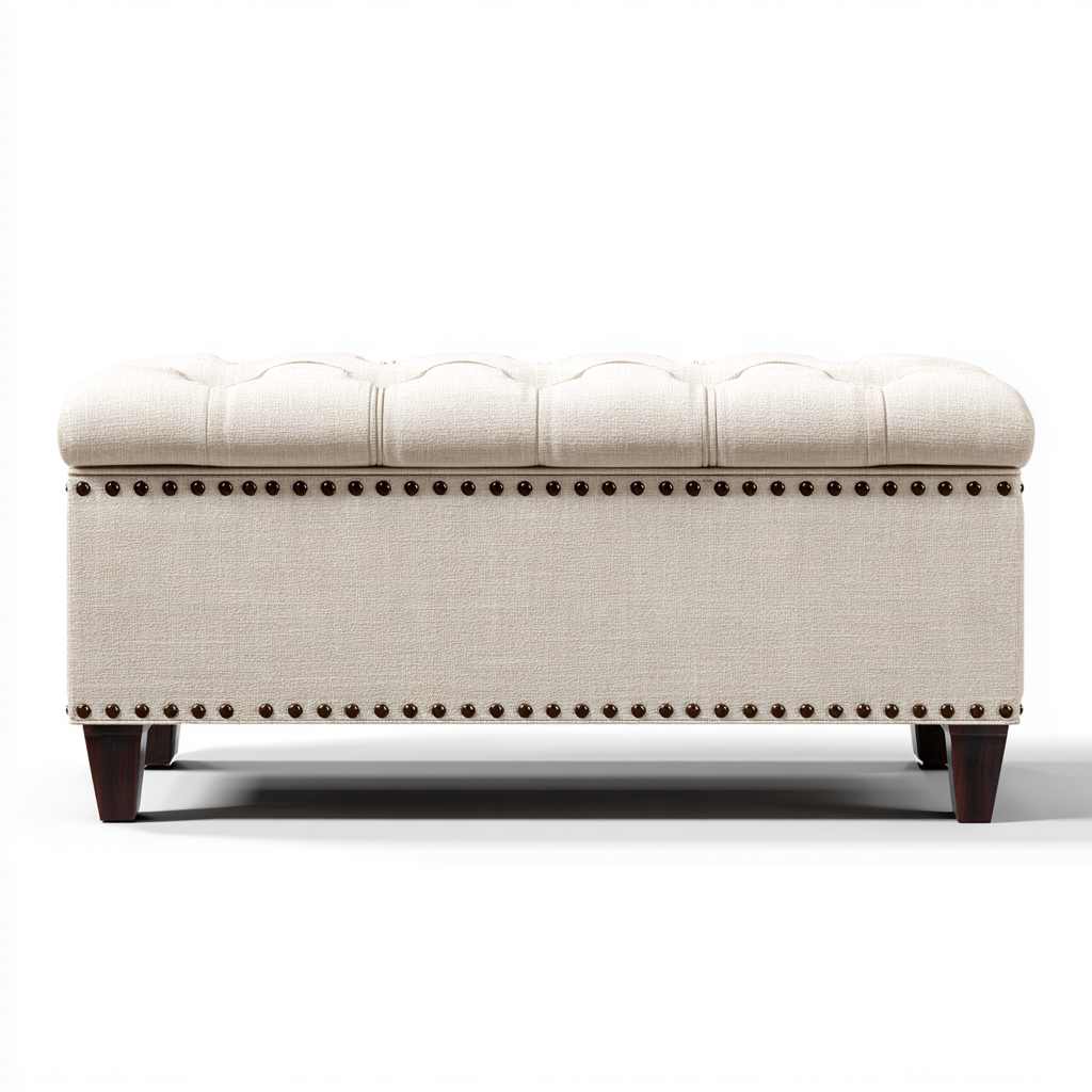 Panca per letto imbottita 100x40x55 cm - beige - design moderno-Styleive