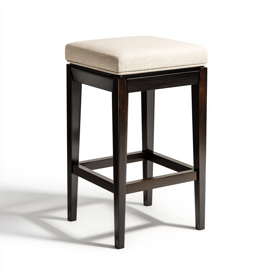 Sgabello da bar legno-tessuto 40x40x75 cm beige design moderno-Styleive