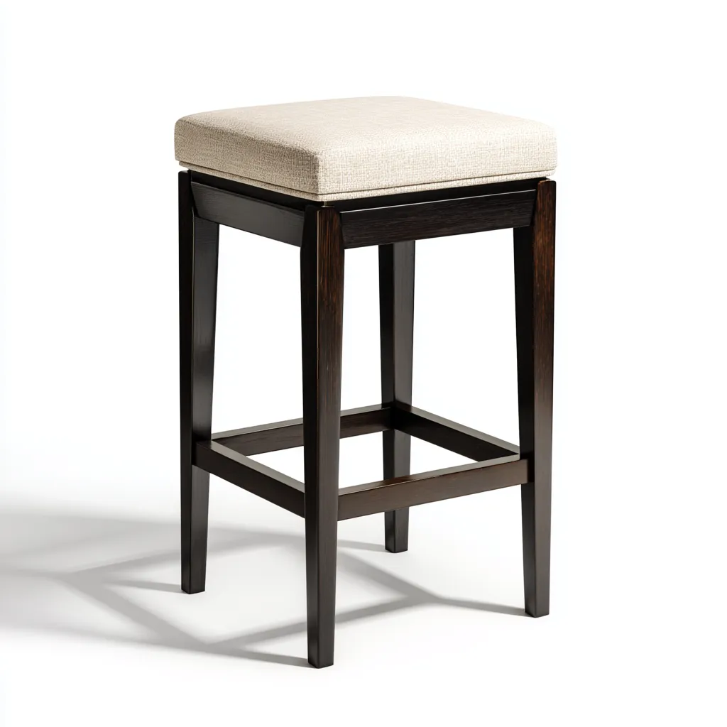 Sgabello da bar legno-tessuto 40x40x75 cm beige design moderno-Styleive