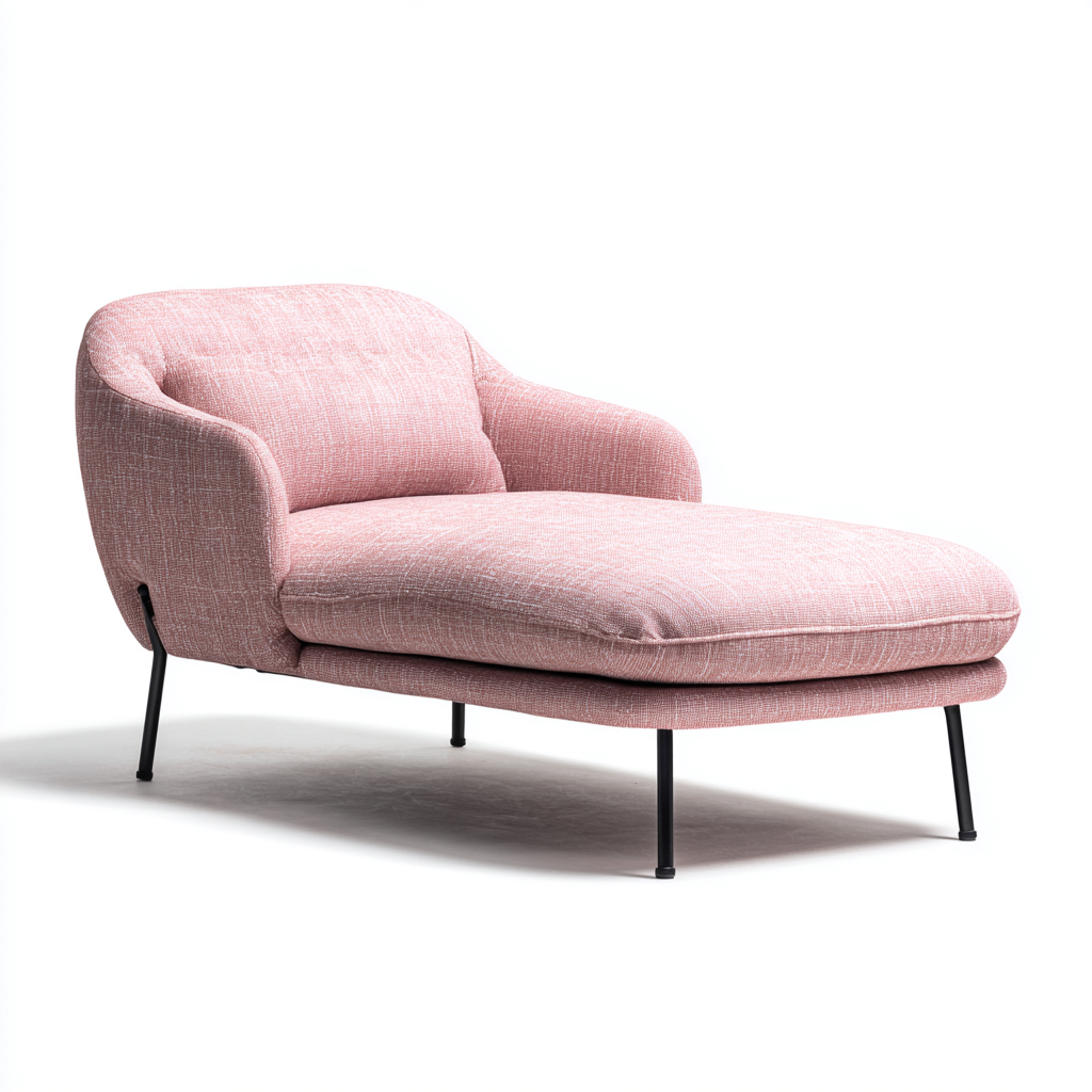 Chaise longue 178x82x85 cm - rosa - imbottitura confortevole - stile moderno-Styleive