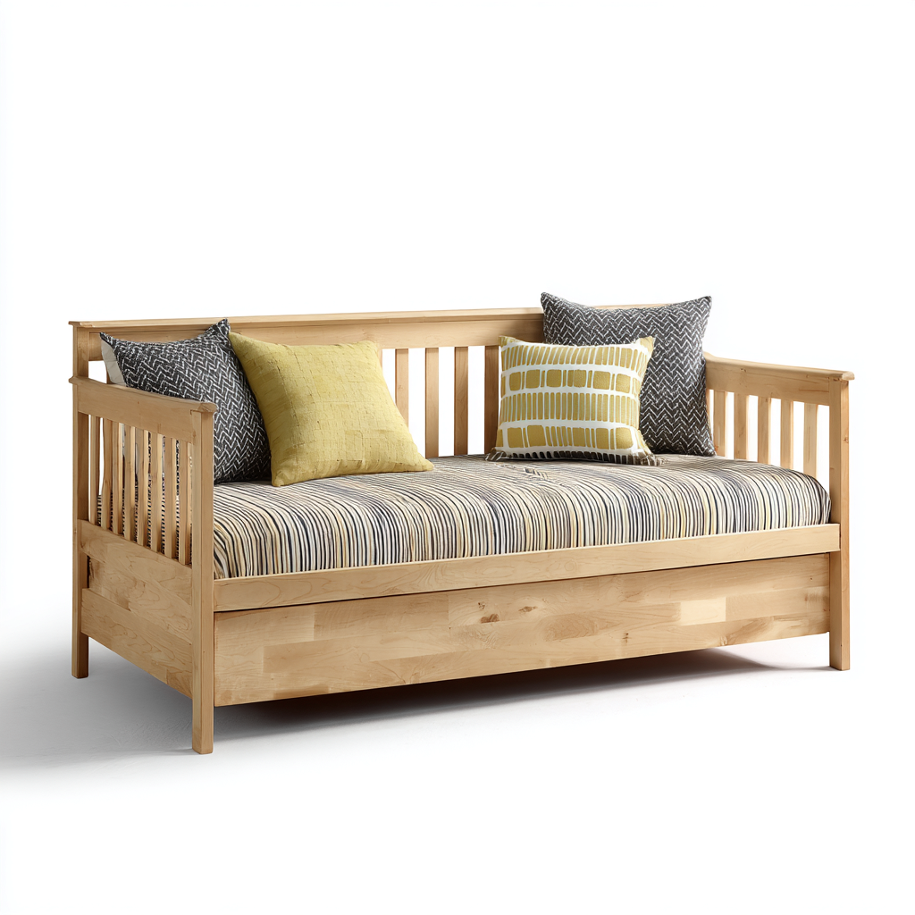 Divano letto legno 210x95x90 cm beige design moderno-Styleive