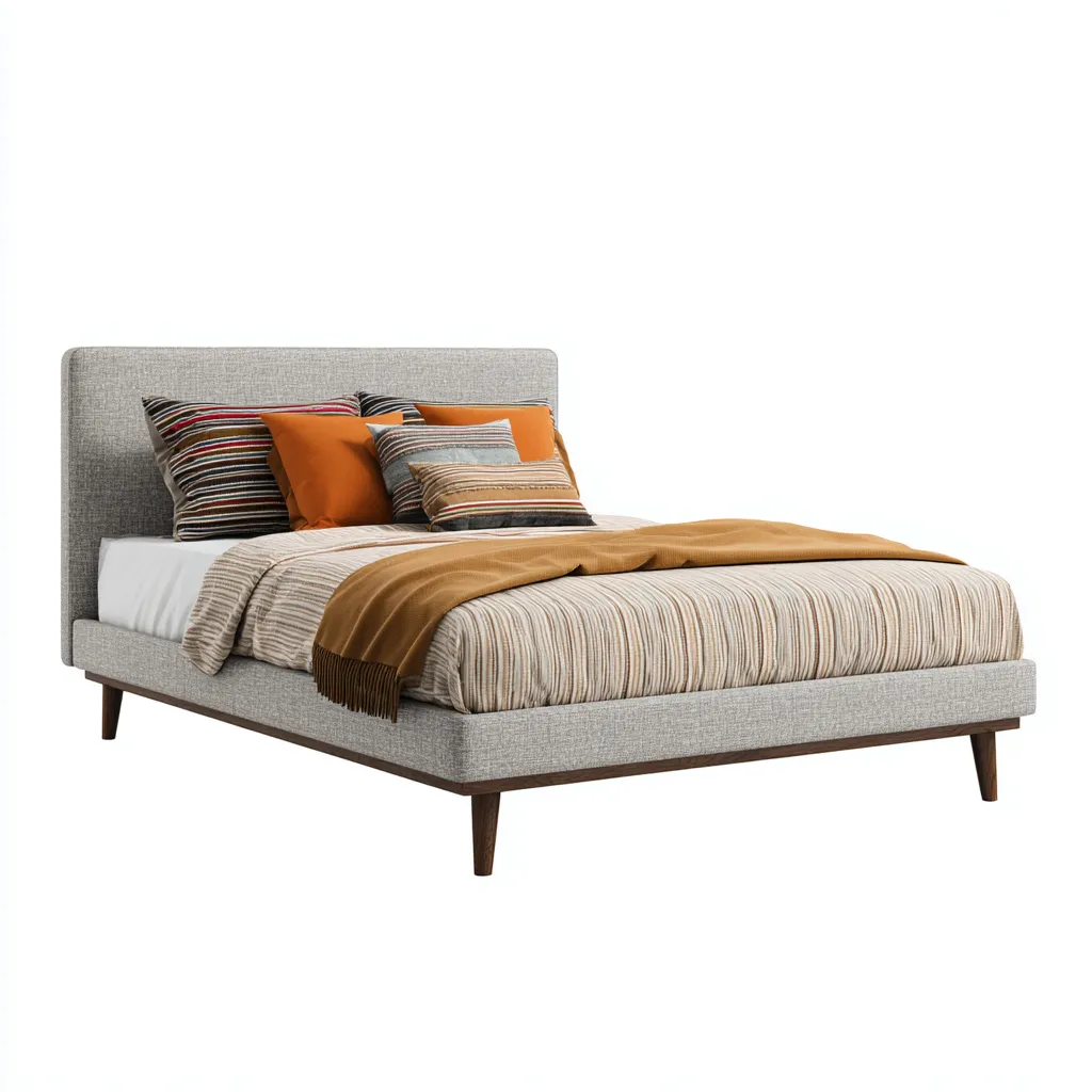 Letto matrimoniale 210x165x105 cm - grigio - struttura imbottita design moderno-Styleive